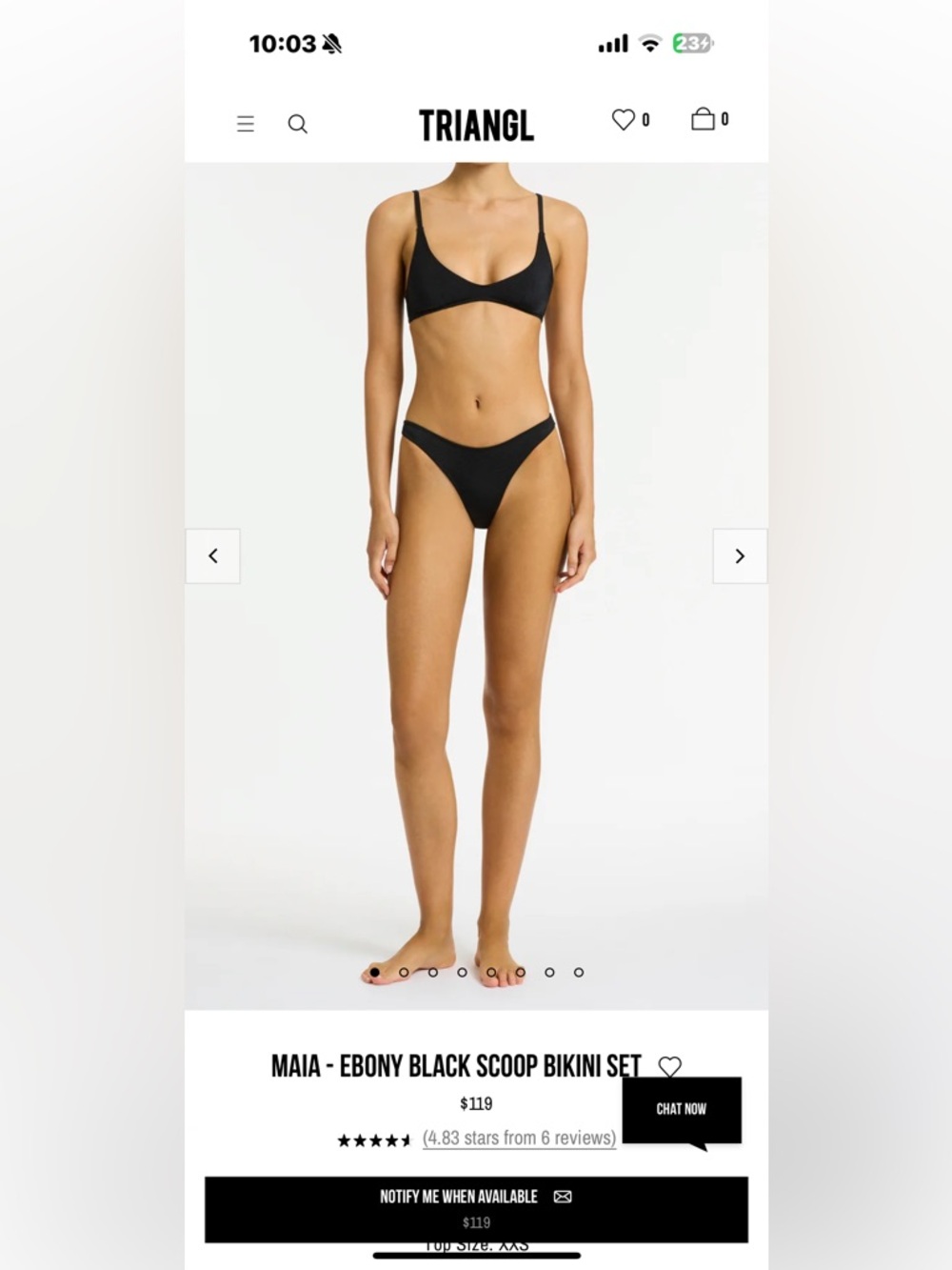 TRIANGL black shimmer bikini set